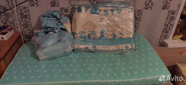 Постельный набор детский с матрасом 120 60