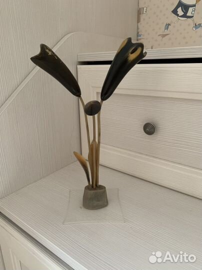 Ретро композиция. Тюльпаны из рогов СССР