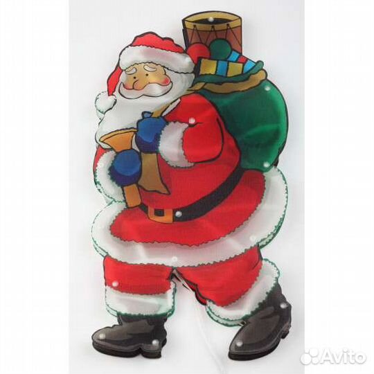 Дед мороз гирлянда на окно или стену