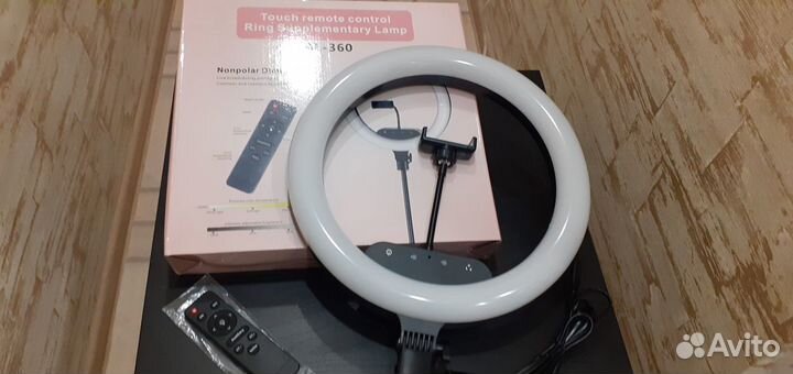 Кольцевая сенсорная лампа 40см пульт Штатив 2м