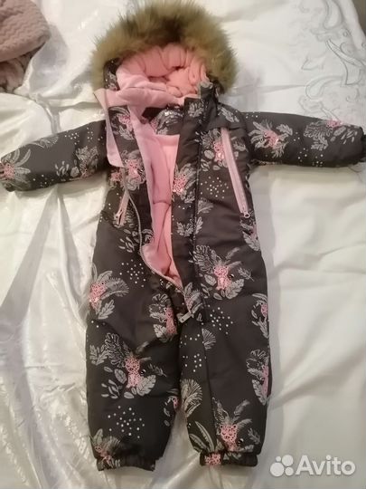 Зимний комбинезон для девочки на рост 92