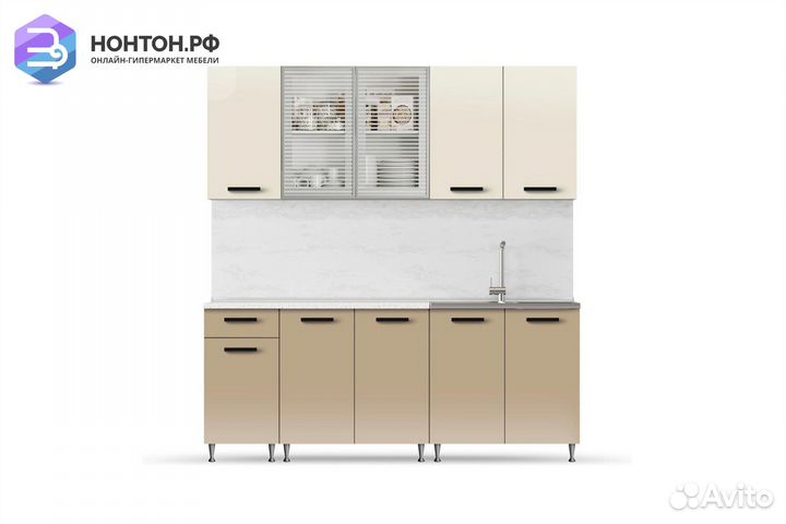 Кухня Рио-1 2.0м бежевый / капучино