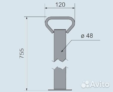 Опорная стойка для прицепа D48, 200 кг