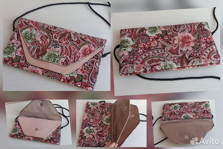 Женская сумка рюкзак натуральная кожа текстиль