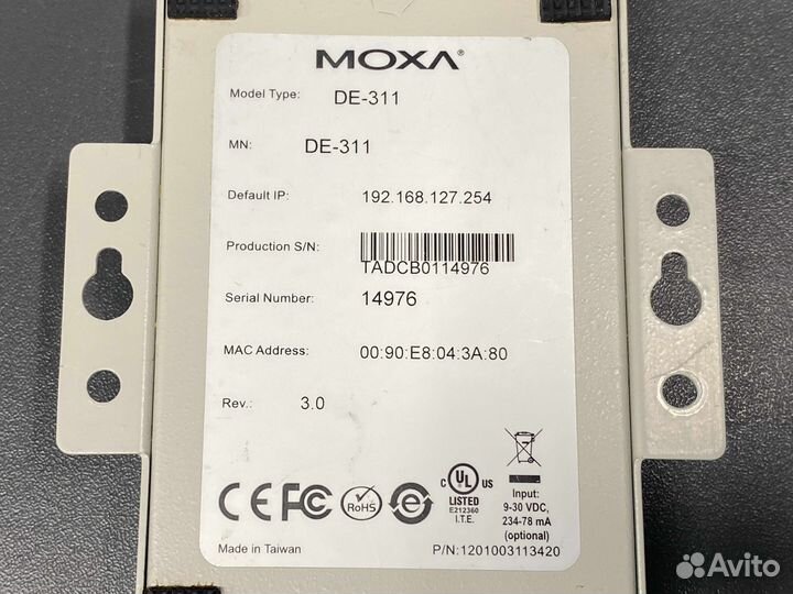 Moxa DE-311 RS-232/422/485 Б/У, 1 шт