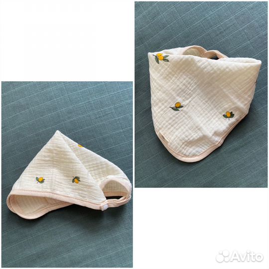 Слюнявчик нагрудный, платочек для новорожденного