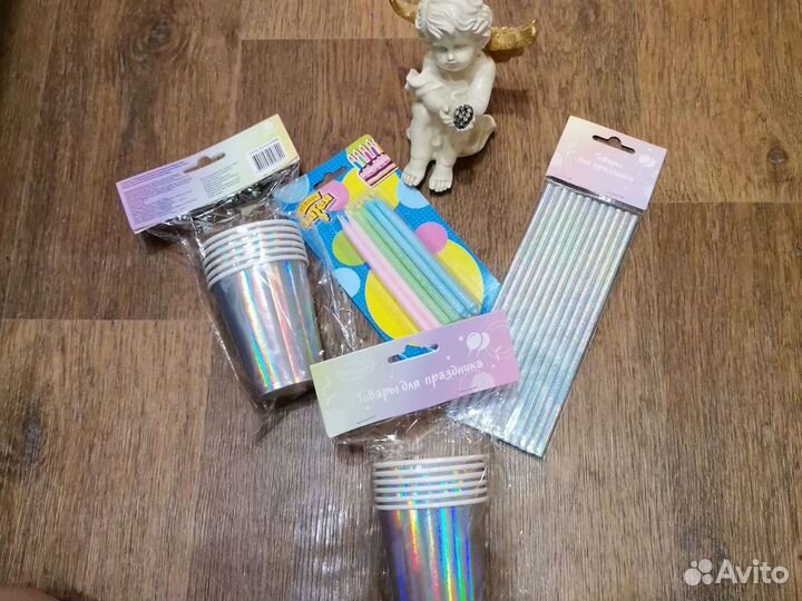 Свечи, стаканы, растяжка, шары