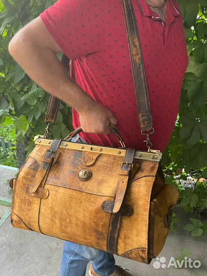 Саквояж кожаный, ручной работы