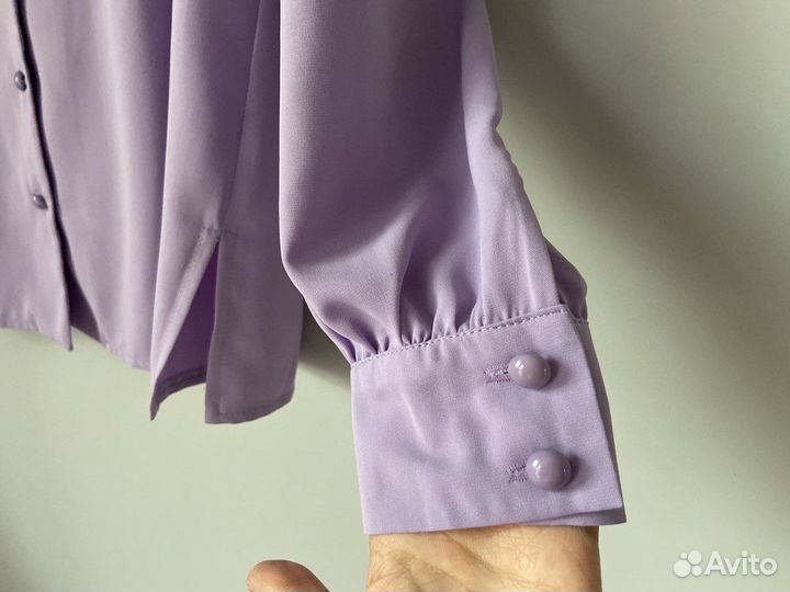 Блузка сиреневая 52 54 с длинным рукавом Беларусь
