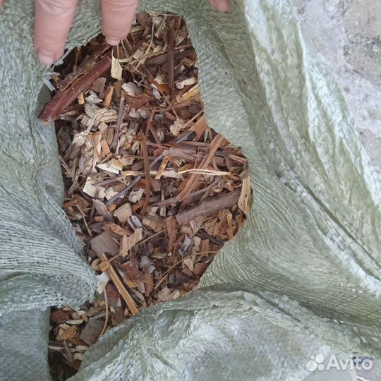 Щепа мульча в мешках