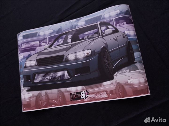 Плакат постер Toyota chaser чайзер А2 и А3