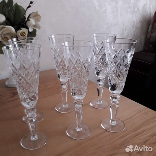 Хрустальные фужеры 6шт