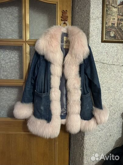 Джинсовая куртка с мехом женская