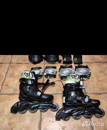 Новый набор роликов с защитой. Размер 35-38