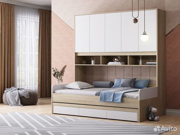 Кровать с антресолью дельта Next 21.04