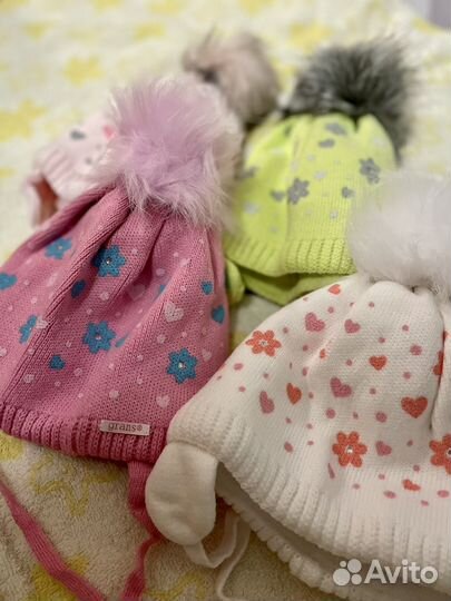 Шапка зимняя для девочки 42-46