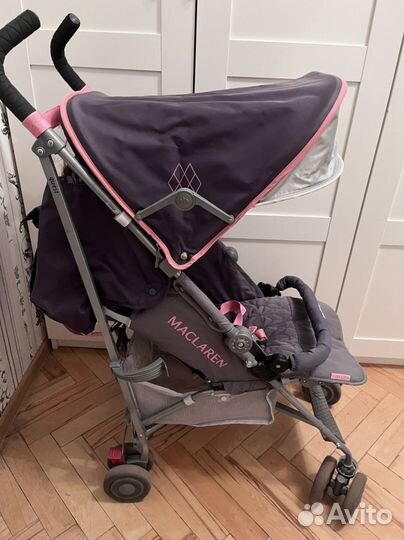 Коляска - трость maclaren quest розово- серый цвет
