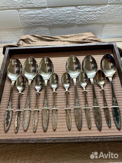 Сервировка стола набор мельхиоровых ложек