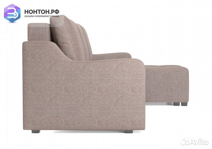 Угловой диван еврокнижка Берн рогожка бежевая