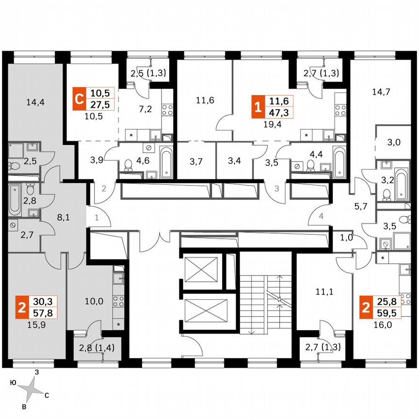 2-к. квартира, 58 м², 20/20 эт.