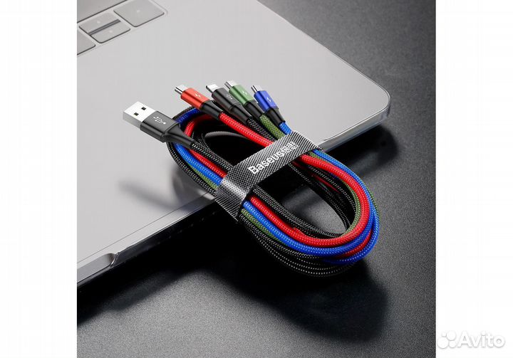 Кабель USB baseus Fast 4-in-1, USB - 2*microusb +