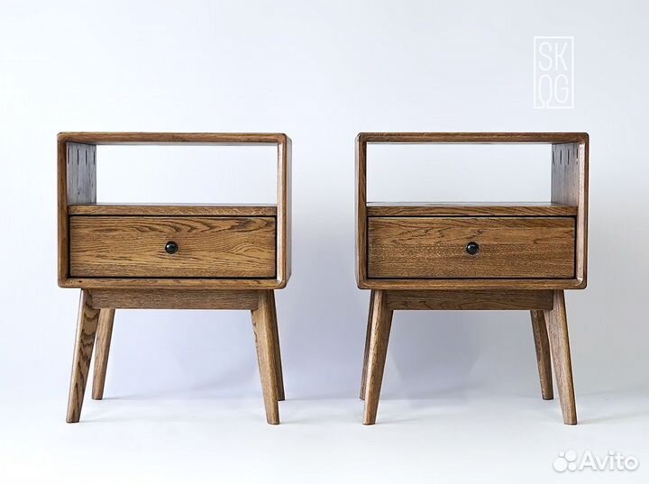 Тумба дабл «Обычная» из дуба, цвет табак