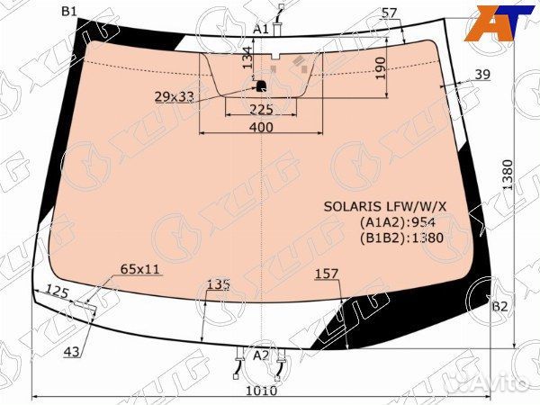 Стекло лобовое KIA RIO 2011-2017