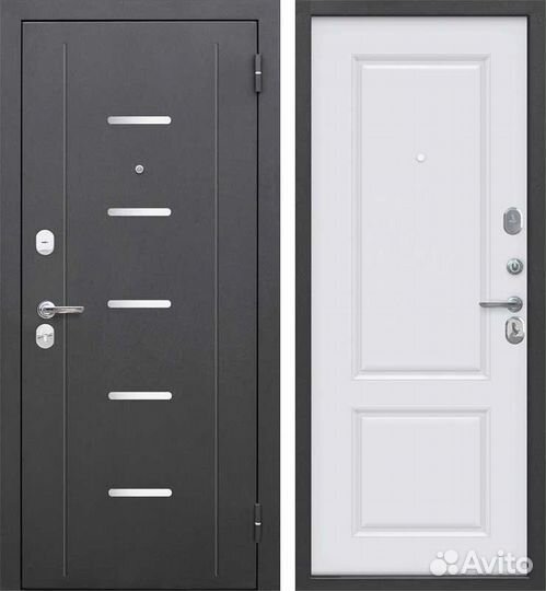 Дверь входная 7,5 см Гарда Серебро Велюр белый соф