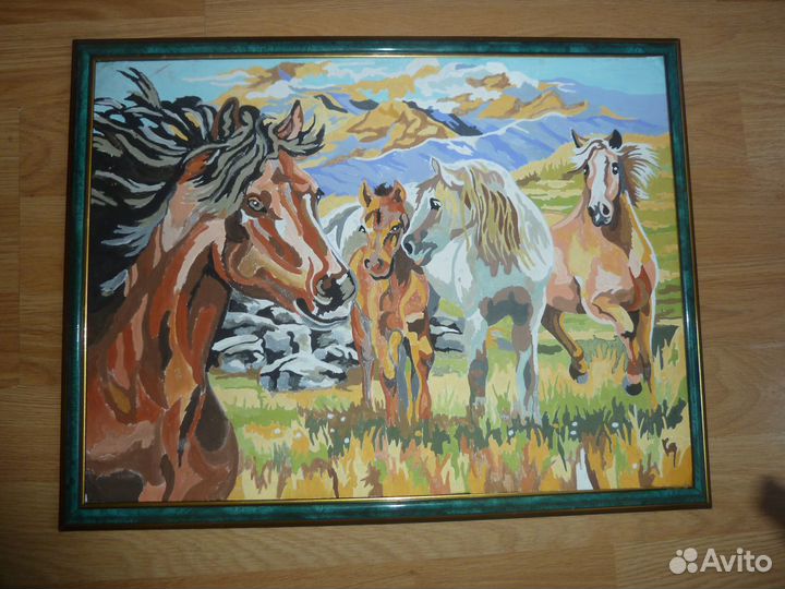 Панно Картина Лошади в раме
