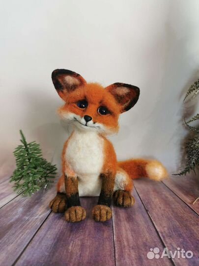 Лисичка из шерсти