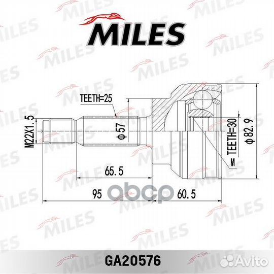 Шрус mitsubishi lancer IX 1.6-2.0 03-09 нар. GA