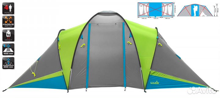 Палатка кемп. 4-Х мест. norfin lisma 4 NFL