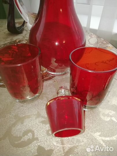 Графин красный СССР. Рубиновое стекло