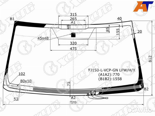 Стекло лобовое toyota land cruiser prado 150