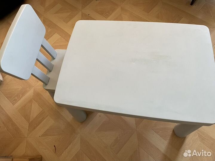 Детский стол и стул IKEA маммут, голубой