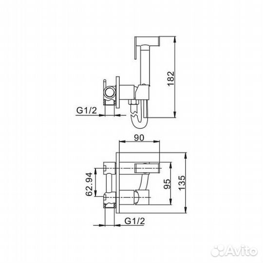 Гигиенический душ со смесителем Haiba HB5515-7, ч