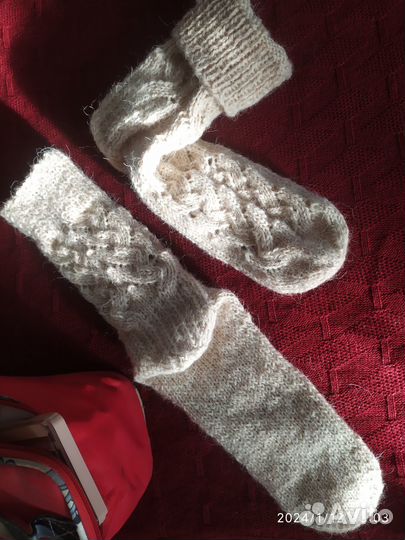 Носки шерстяные вязаные