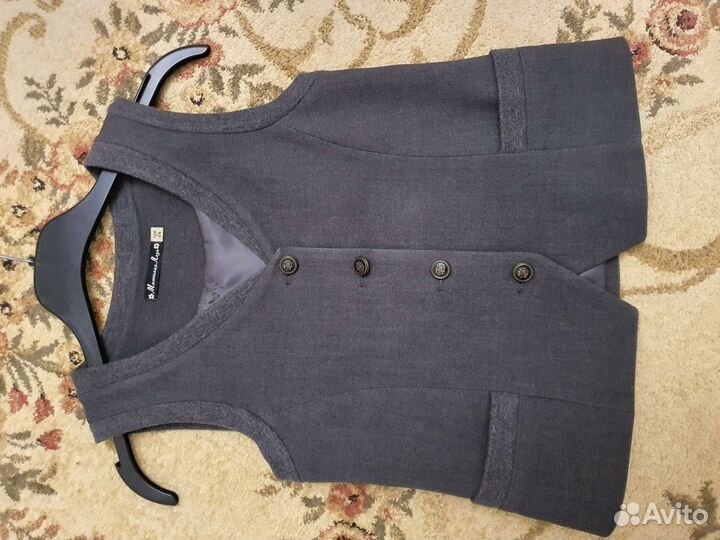 Костюм для школы, жилет и брюки, размер 134/64