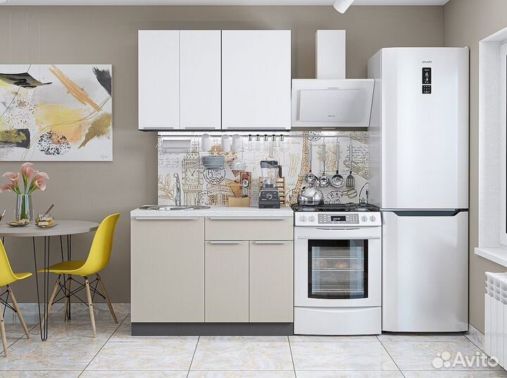 Кухня Фьюжн Silky White/Silky Light Grey