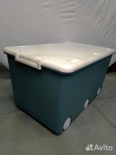 Ящик для игрушек 50 л на колёсиках минеральный син