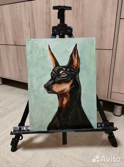 Картина Доберман 30 х 40 масло