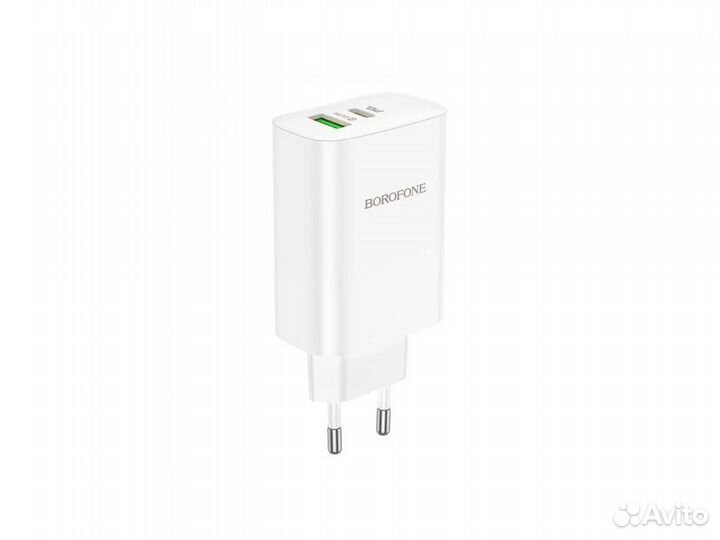 Блок питания borofone BN10 USB+Type-C 65W, белый