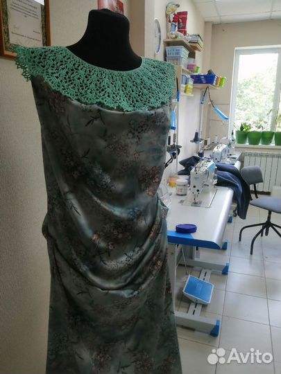 Набор для пошива платья : ткань + кокетка