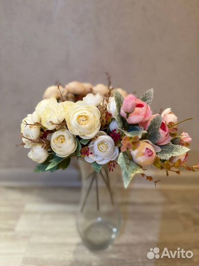 Искусственные цветы пионовидные розы