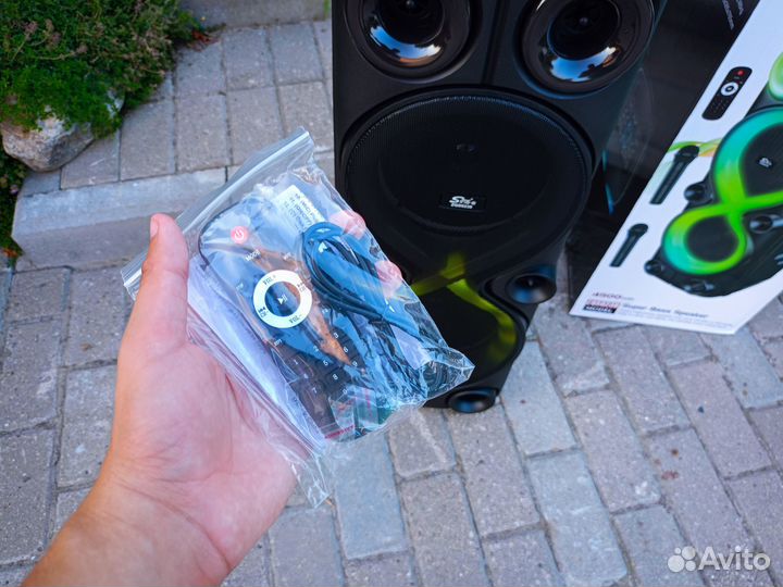 Блютуз колонка большая 2 микрофона