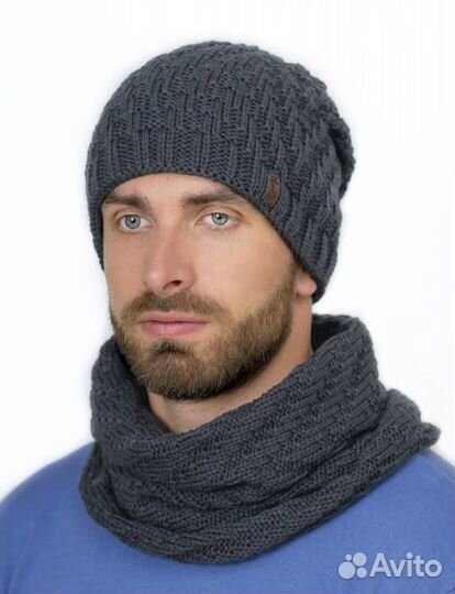 Комплект шапка снуд шерсть