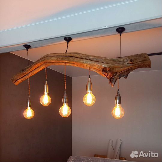 Интерьерные светильники из натурального дерева