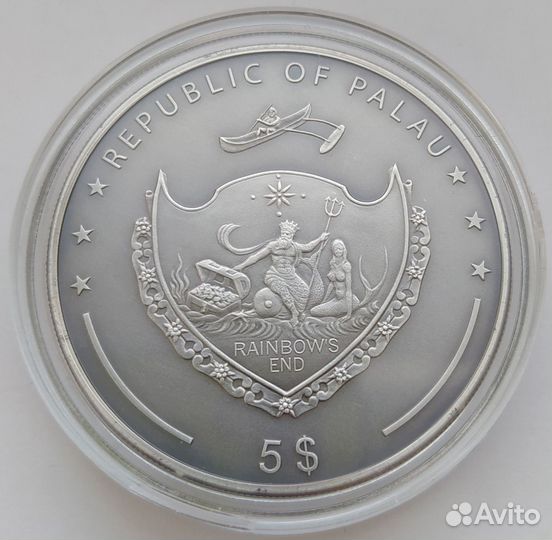 Палау 5 долларов 2013 Белка Серебро Тираж - 1000шт