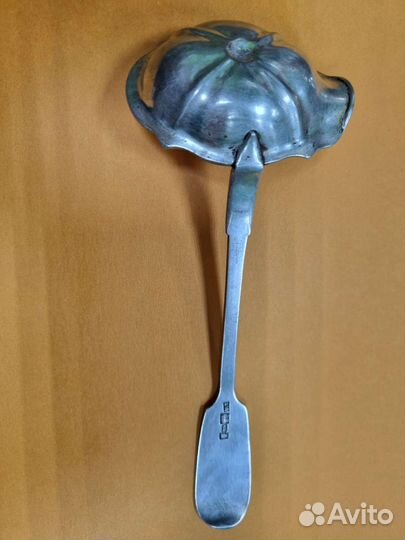 Антикварный Серебряный половник для