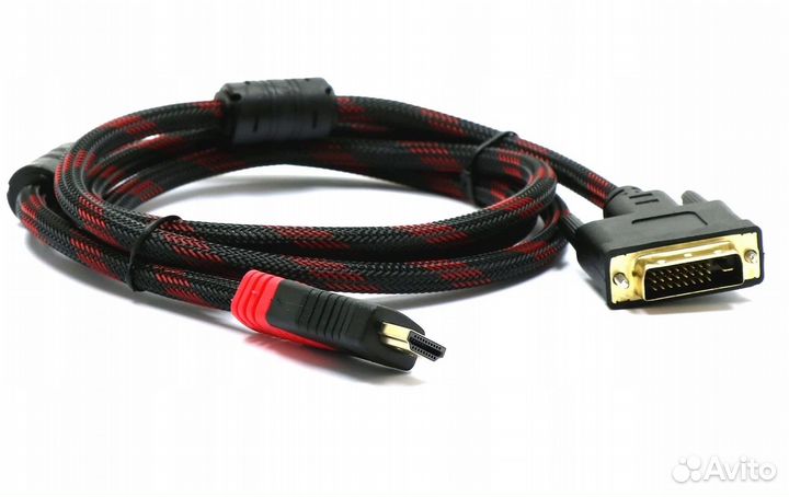 Kабель hdmi-DVI-D 1.5 m A406 004375 red-black